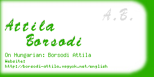 attila borsodi business card